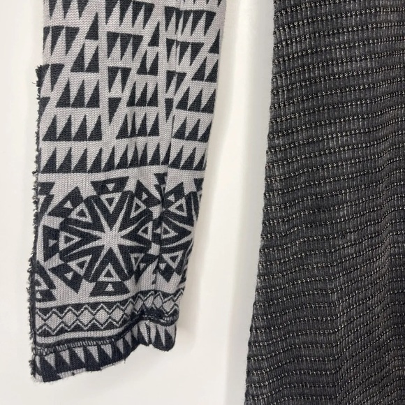 Able Dress M Gray Aztec Waffleknit Long Sleeve Stretch - Picture 8 of 10